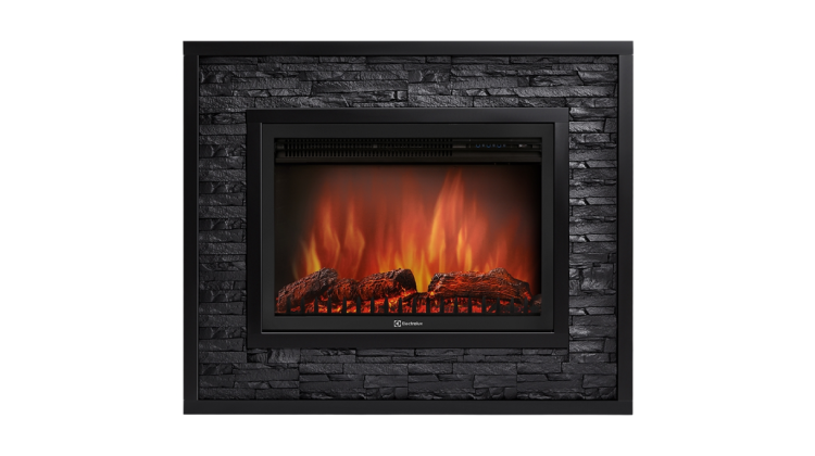 Портал Firelight Loft 30 камень черный, черная эмаль