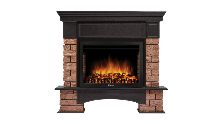Портал Firelight Forte Wood 25 камень темный, шпон венге
