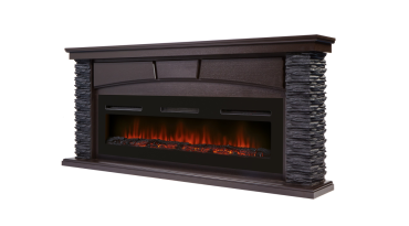 Портал Firelight Porto Long камень черный, шпон венге